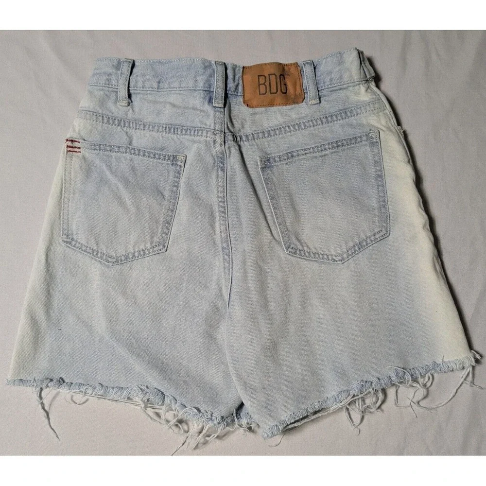 BDG URBAN OUTFITTER LONG LINE‎ CARPENTER Women Size 27 Blue Dyed Denim Shorts